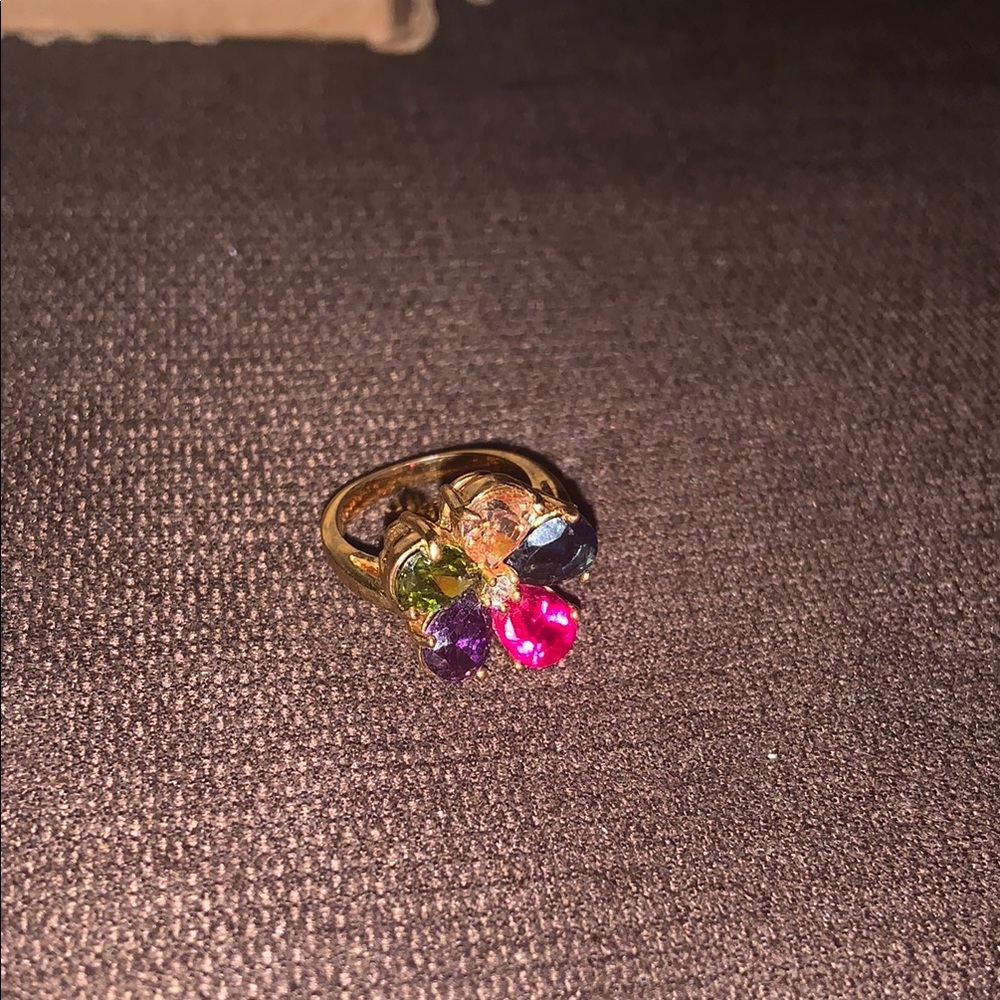 Multicolor Gemstone Flower Ring
